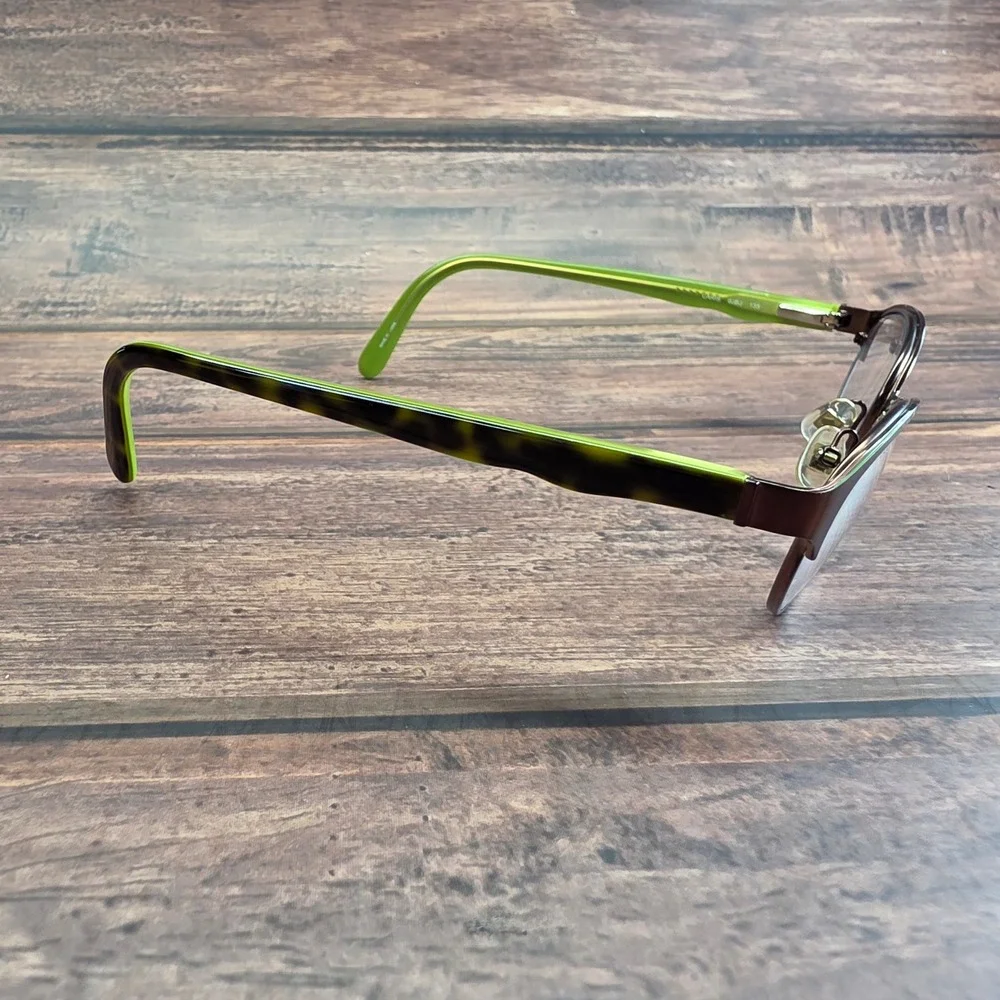 Kate Spade New York Caris 0JBJ Brown Tortoise Lime Green Cat Eye Eyeglass Frames
